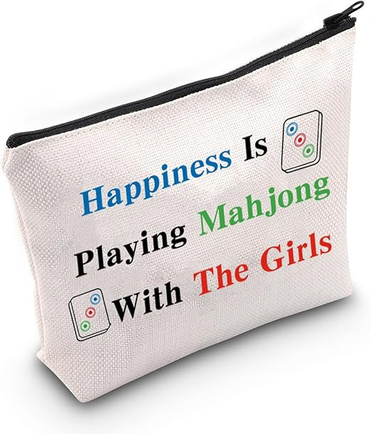 JXGZSO Mahjong Bag - Happiness Is Playing Mahjong With The Girl Board Game Bag | Amazon (US)