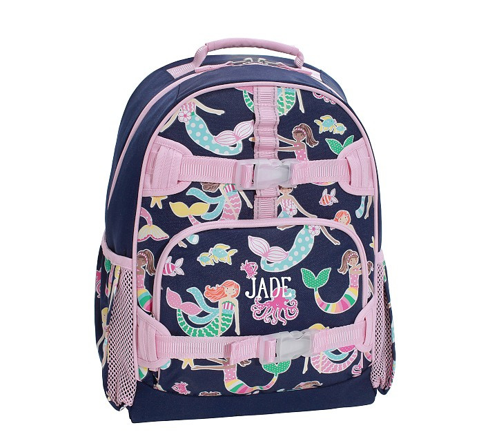 Mackenzie Navy Mermaid Friends Glow-in-the-Dark Backpacks | Pottery Barn Kids