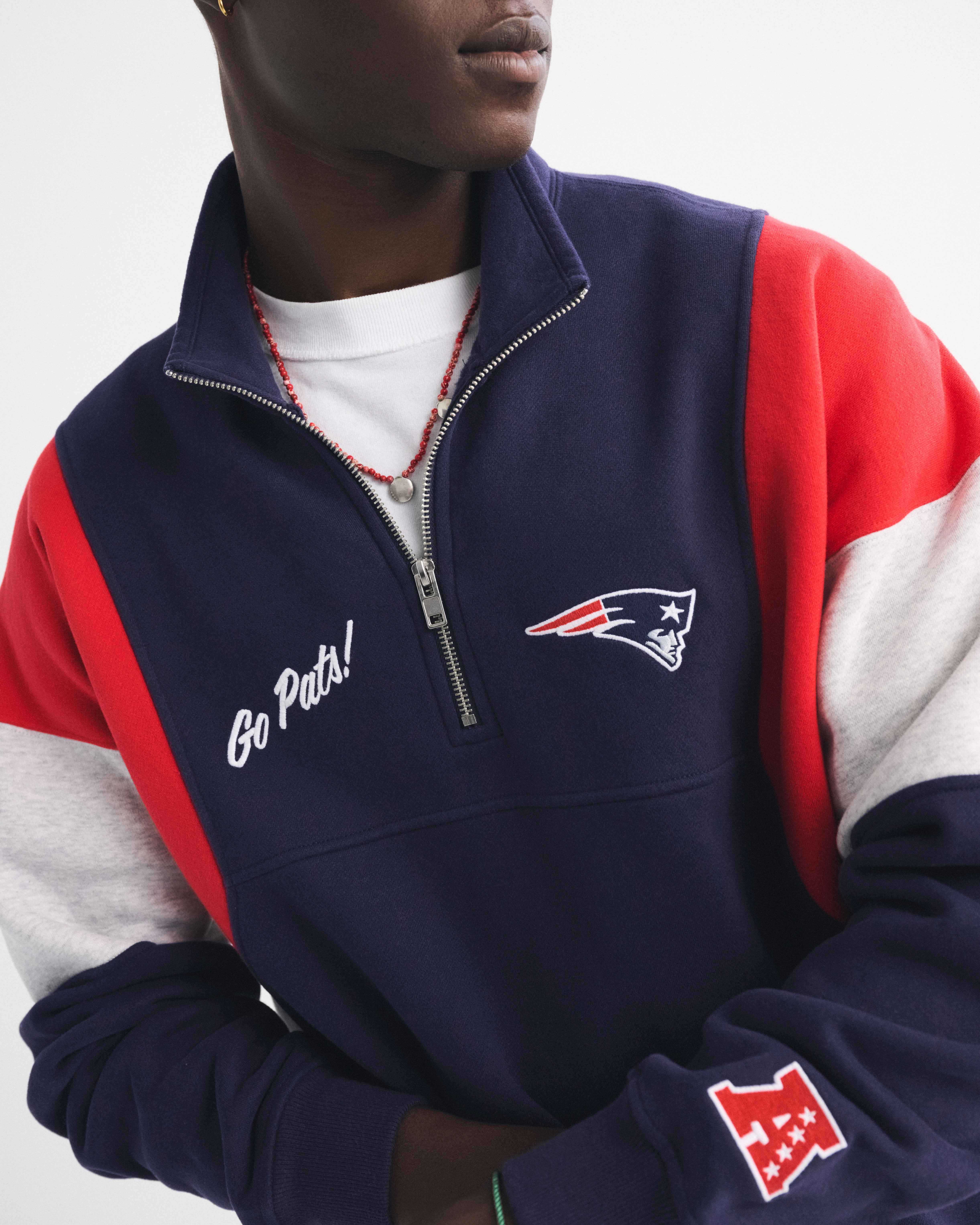New England Patriots Half-Zip Sweatshirt | Abercrombie & Fitch (US)