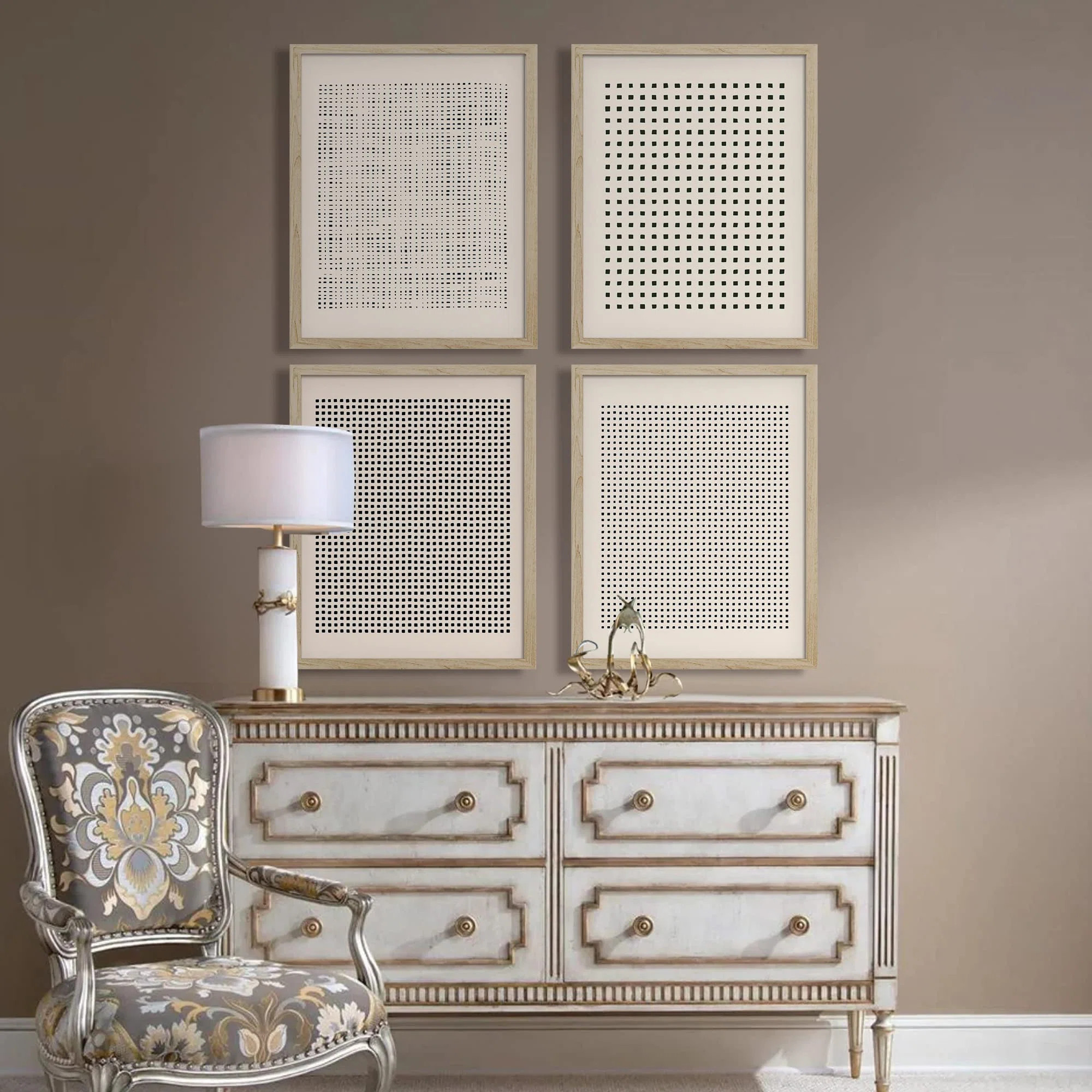 " Geometric Dot Pattern " 4 - Pieces (Set of 4) | Wayfair North America