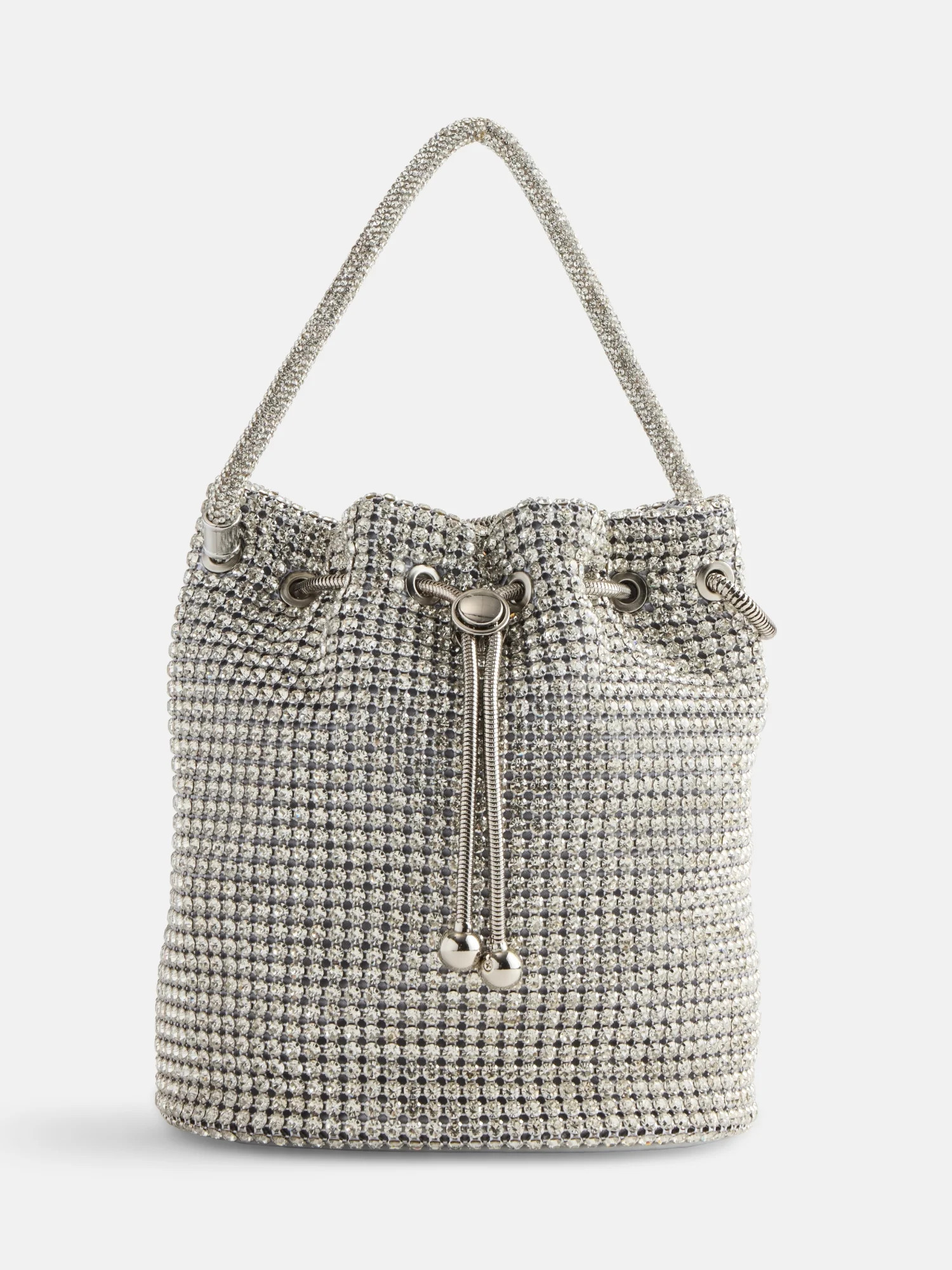 Scoop Women's Faux Rhinestone Bucket Bag, Silver Tone | Walmart (US)
