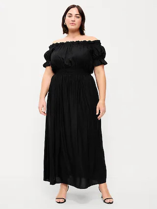 Off-The-Shoulder Boho Maxi Dress | Old Navy (CA)
