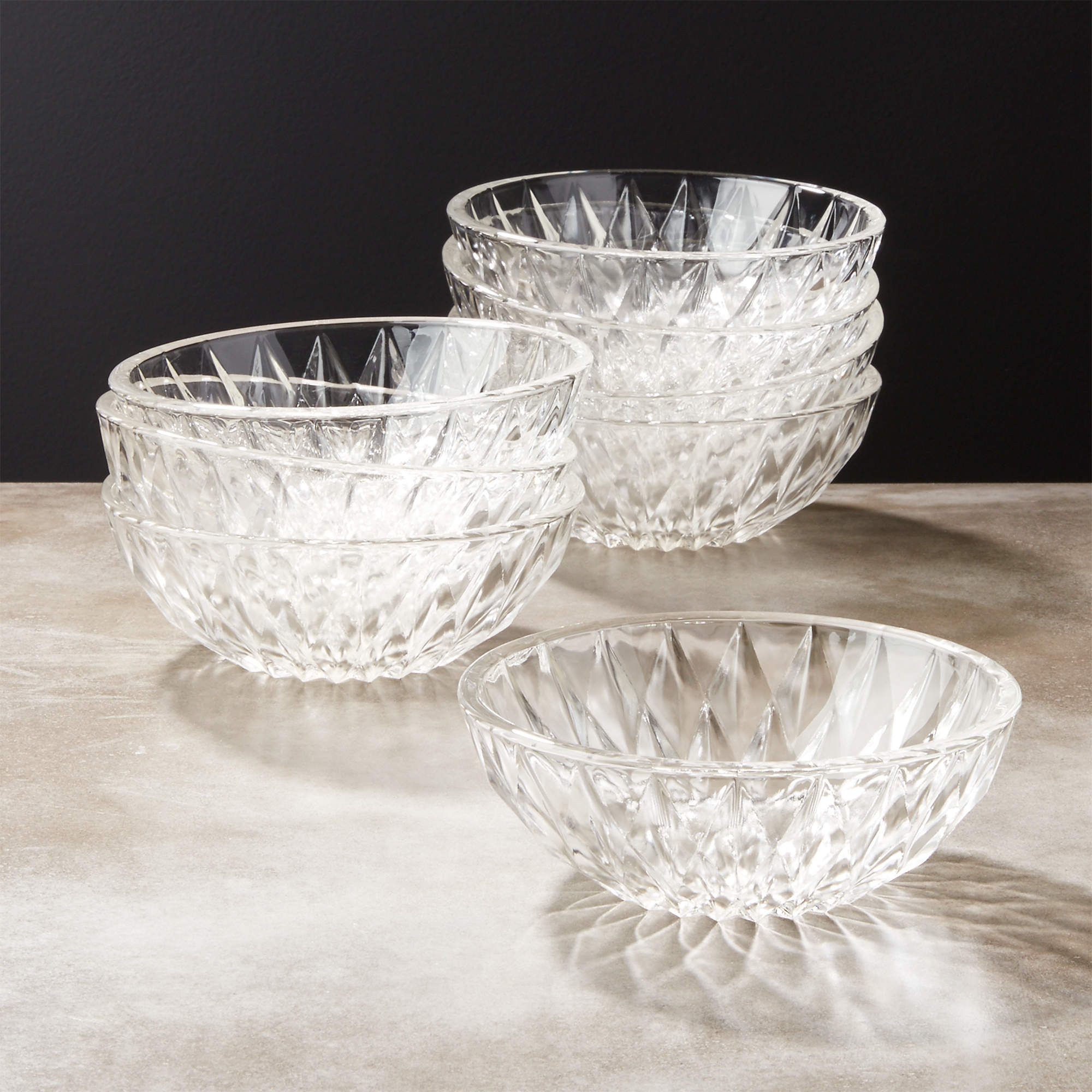 Daphne Modern Glass Mini Serving Bowl Set of 8 + Reviews | CB2 | CB2