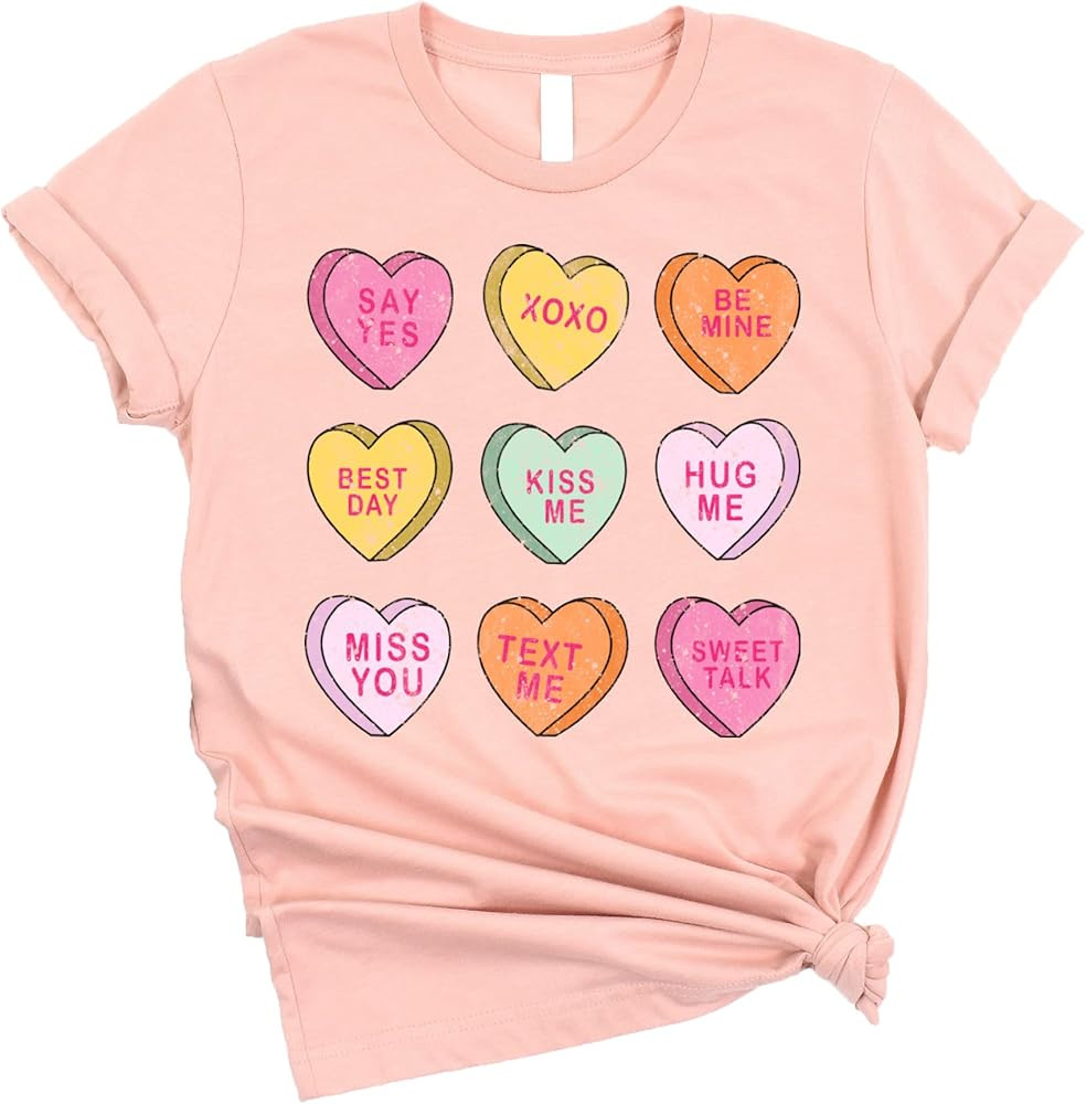 Olive Loves Apple Cute Conversation Hearts Valentine's Day Shirt for Baby and Toddler Youth Girls... | Amazon (US)