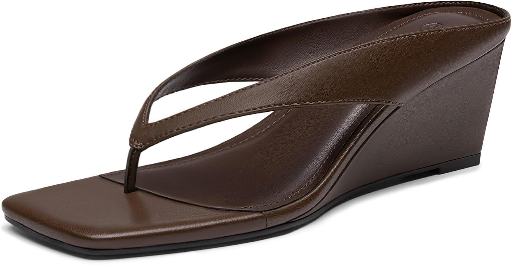 Athlefit Women's Low Wedge Sandals Trendy Dressy Square Open Toe Summer Beach Flip Flops Thong He... | Amazon (US)