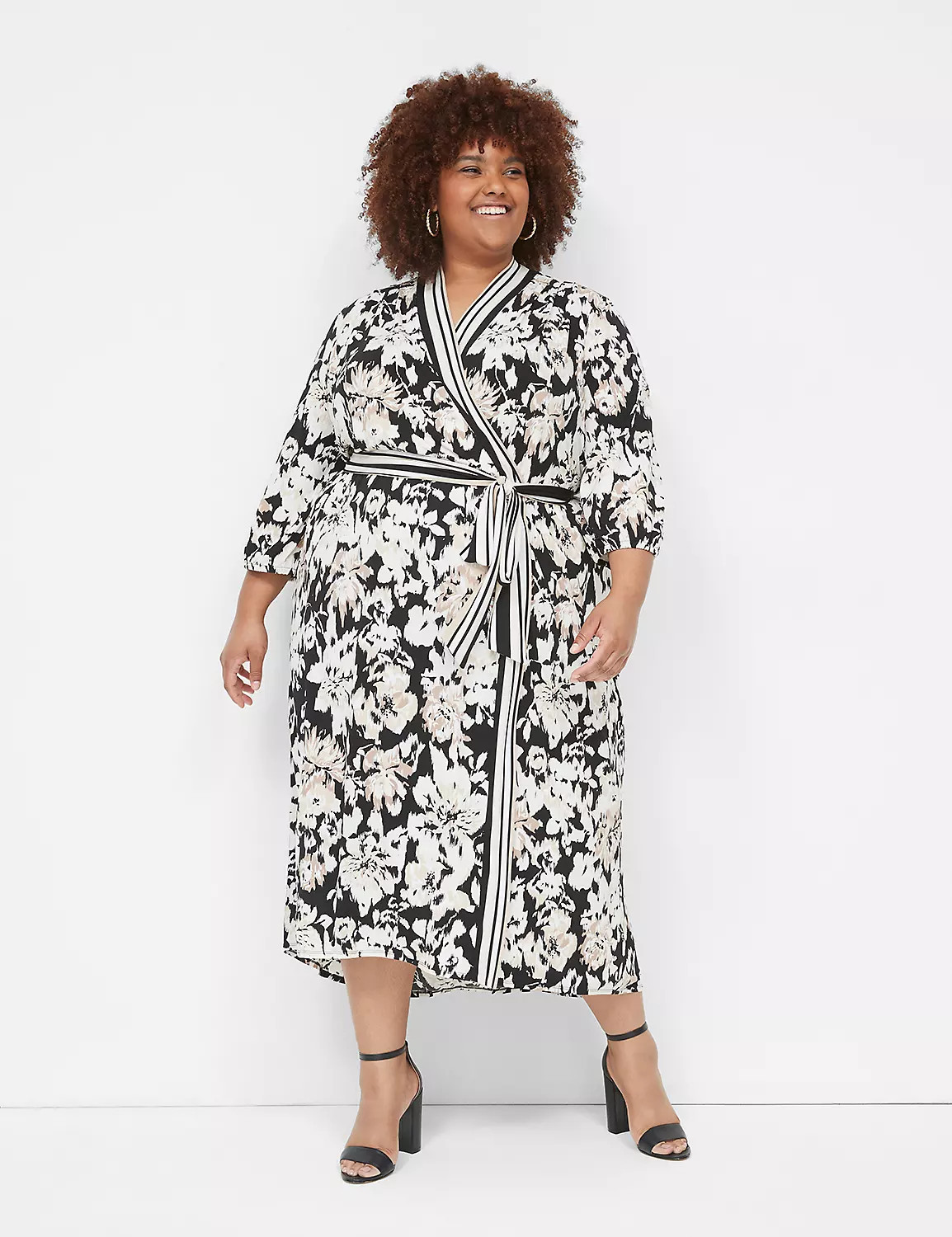 Surplice Belted Midi Dress | LaneBryant | Lane Bryant (US)
