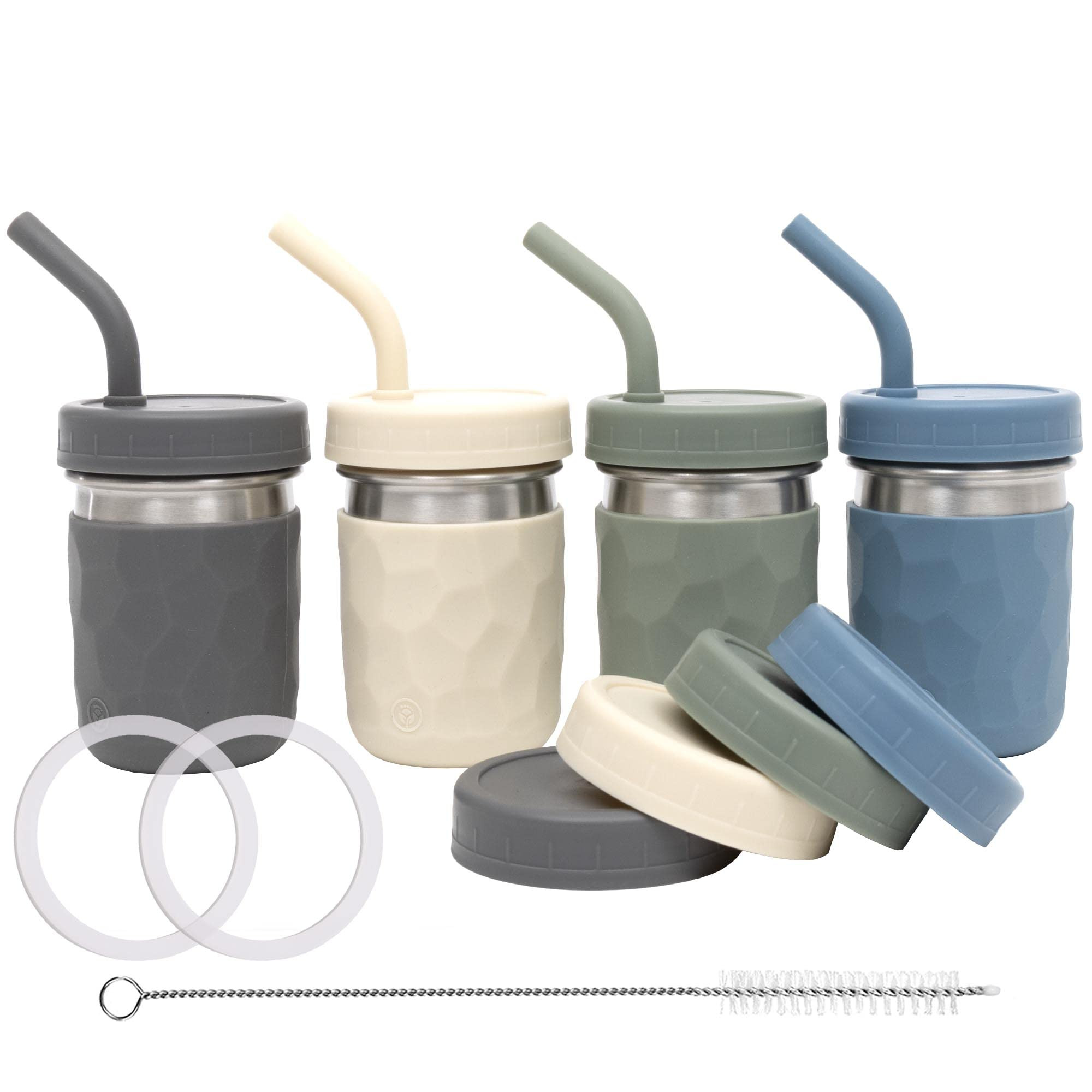 WeeSprout 2-in-1 Drinking Cups for Kids, Durable Stainless Steel Tumbler for Smoothies, Silicone ... | Amazon (US)