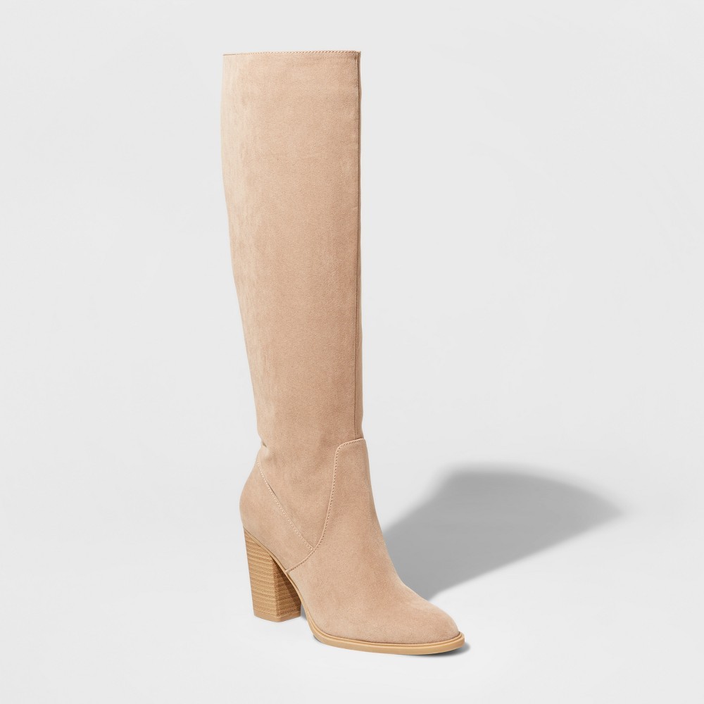 Women's dv Afton Heeled Tall Boots - Taupe (Brown) 8 | Target