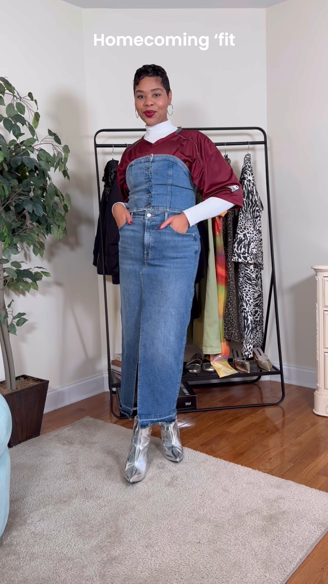 Homecoming Outfit with pieces you have in your closet! denim shirt (Express), strapless top (H&M), lippie (Live Tinted) 

#LTKSeasonal #LTKMidsize #LTKStyleTip