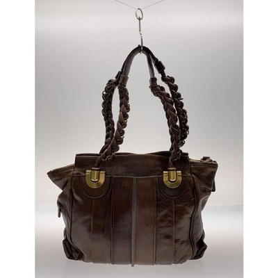 Auténtico Bolso de Mano Chloe Bolso de Hombro Cuero Marrón Oscuro Cremallera Para Mujer | eBay US