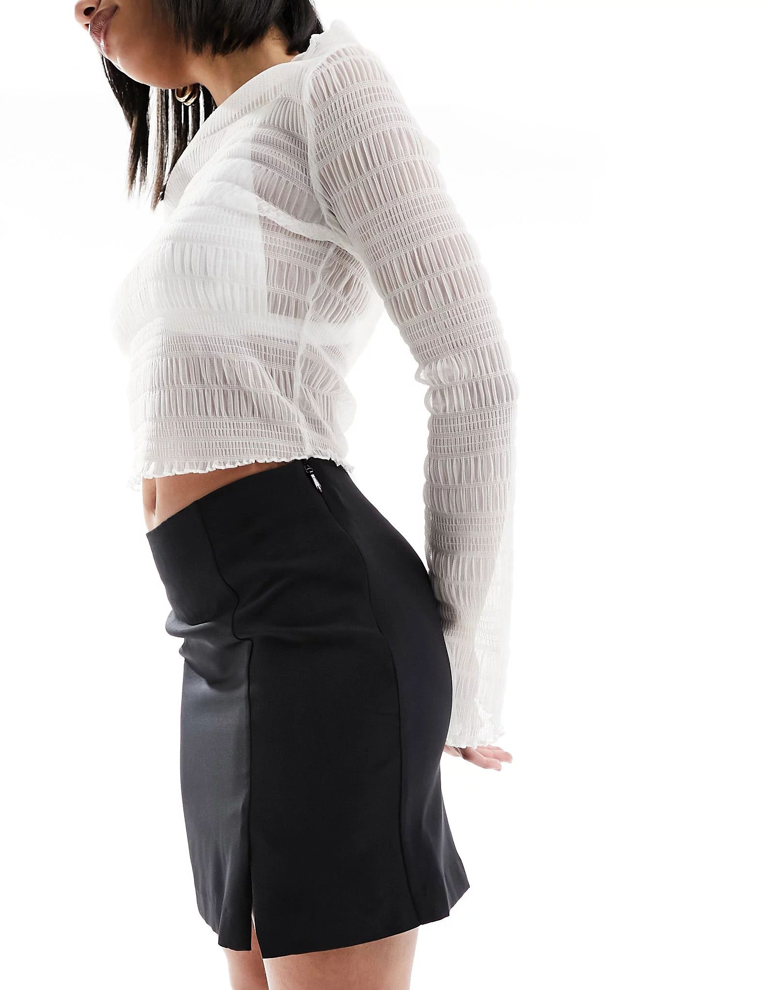 New Look split mini skirt in black | ASOS (Global)