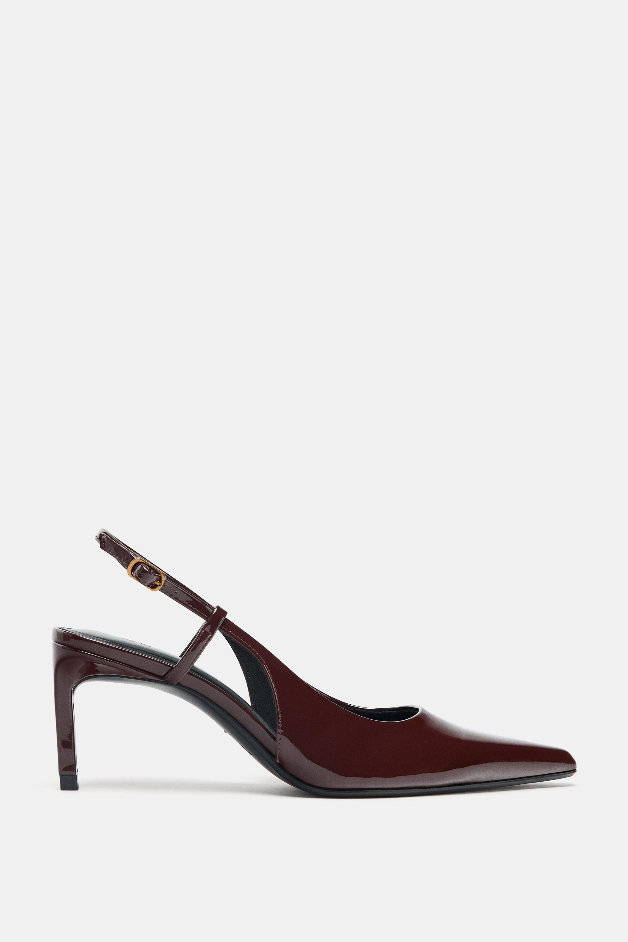 PATENT FINISH HEELS$ 59.90Chocolate Brown | 1225/610/116Add to cartAddSlingback heels in a patent... | Zara US
