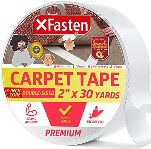 XFasten Double Sided Rug Tape Gripper for Laminate Flooring, 2” X 30yd Double Sided Carpet Tape... | Amazon (US)