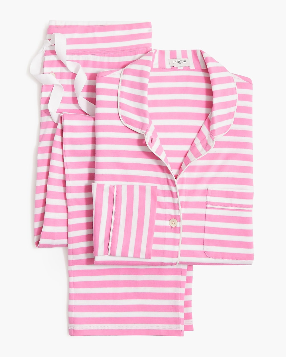 Petite long-sleeve knit pajama set | J.Crew Factory