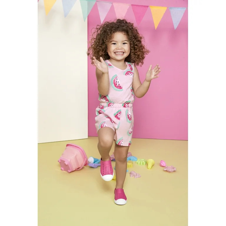 Garanimals Toddler Girl Print Jersey Romper, Sizes 12M-5T | Walmart (US)