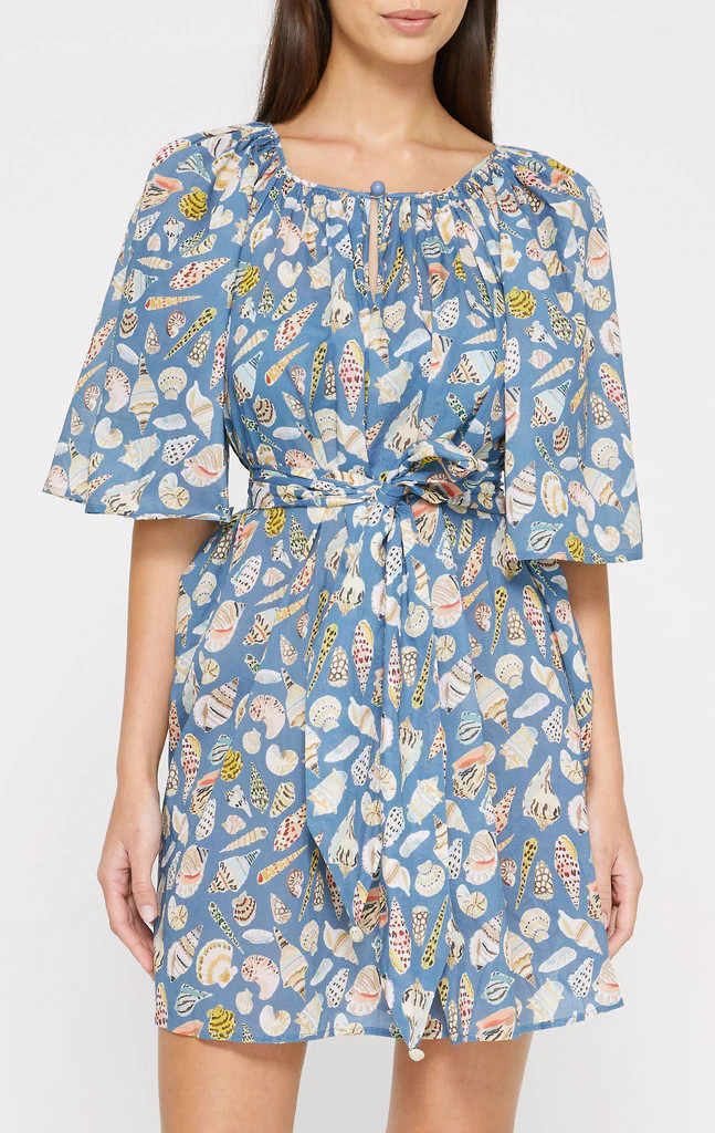 Moonstone Tunic in Marine Shell Print | Marysia Swim