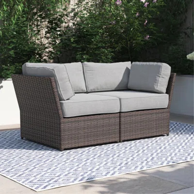 Fully Assembled 66" Outdoor Wicker Loveseat With Cushions – Ready-To-Use Patio Seating | Wayfair North America