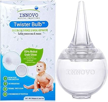 Innovo Hospital Grade Silicone Twister Bulb Baby Ear Syringe and Nasal Aspirator, Snot Sucker and... | Amazon (US)