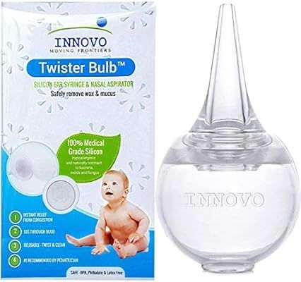 Innovo Hospital Grade Silicone Twister Bulb Baby Ear Syringe and Nasal Aspirator, Snot Sucker and... | Amazon (US)