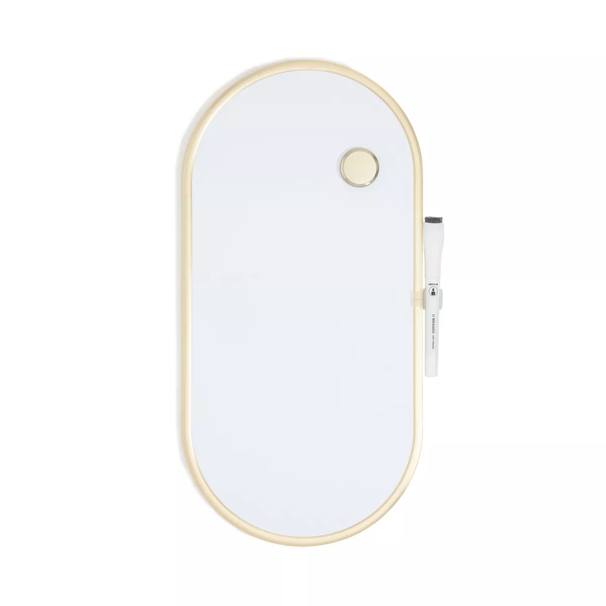 U Brands 8"x16" Metal Frame Oval Dry Erase Board Gold | Target
