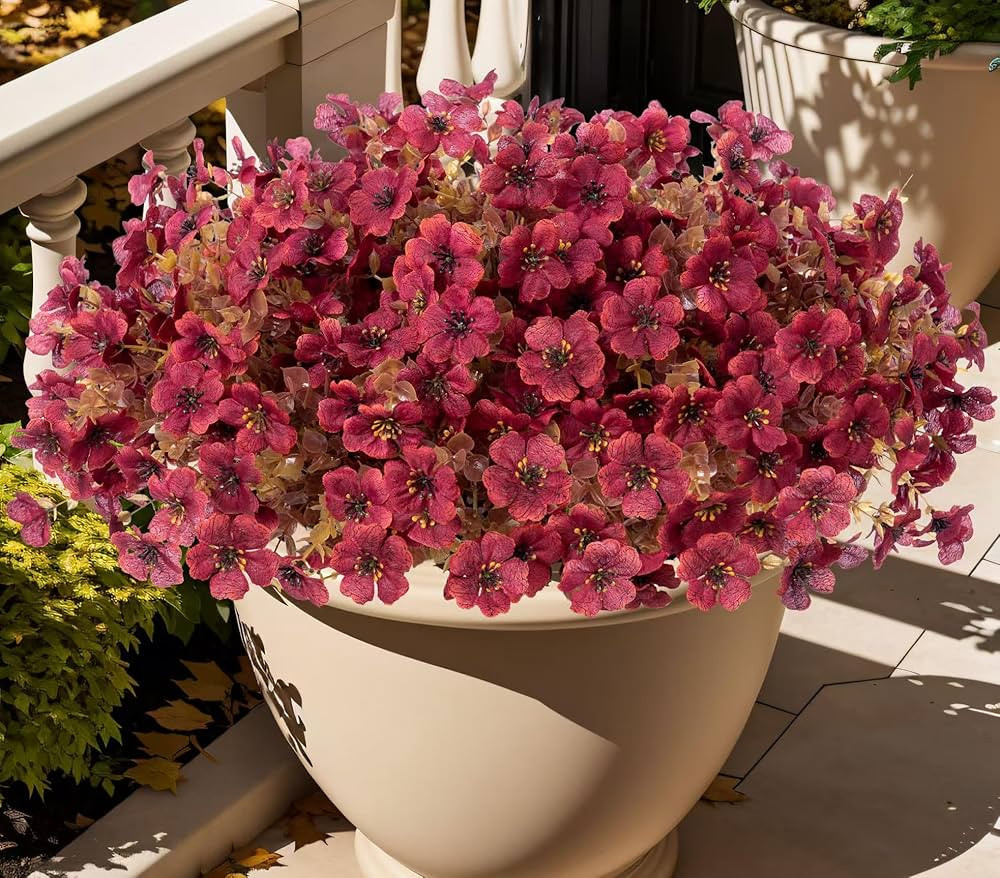 Artificial Flowers for Outdoor Decoration,Faux Daisy Flowers for Spring Decor,Realistic Eucalyptu... | Amazon (US)