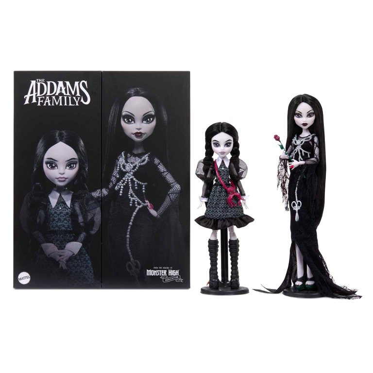 Monster High Skullector Addams Family Doll Two-Pack: Morticia & Wednesday, Fully Articulated Coll... | Walmart (US)