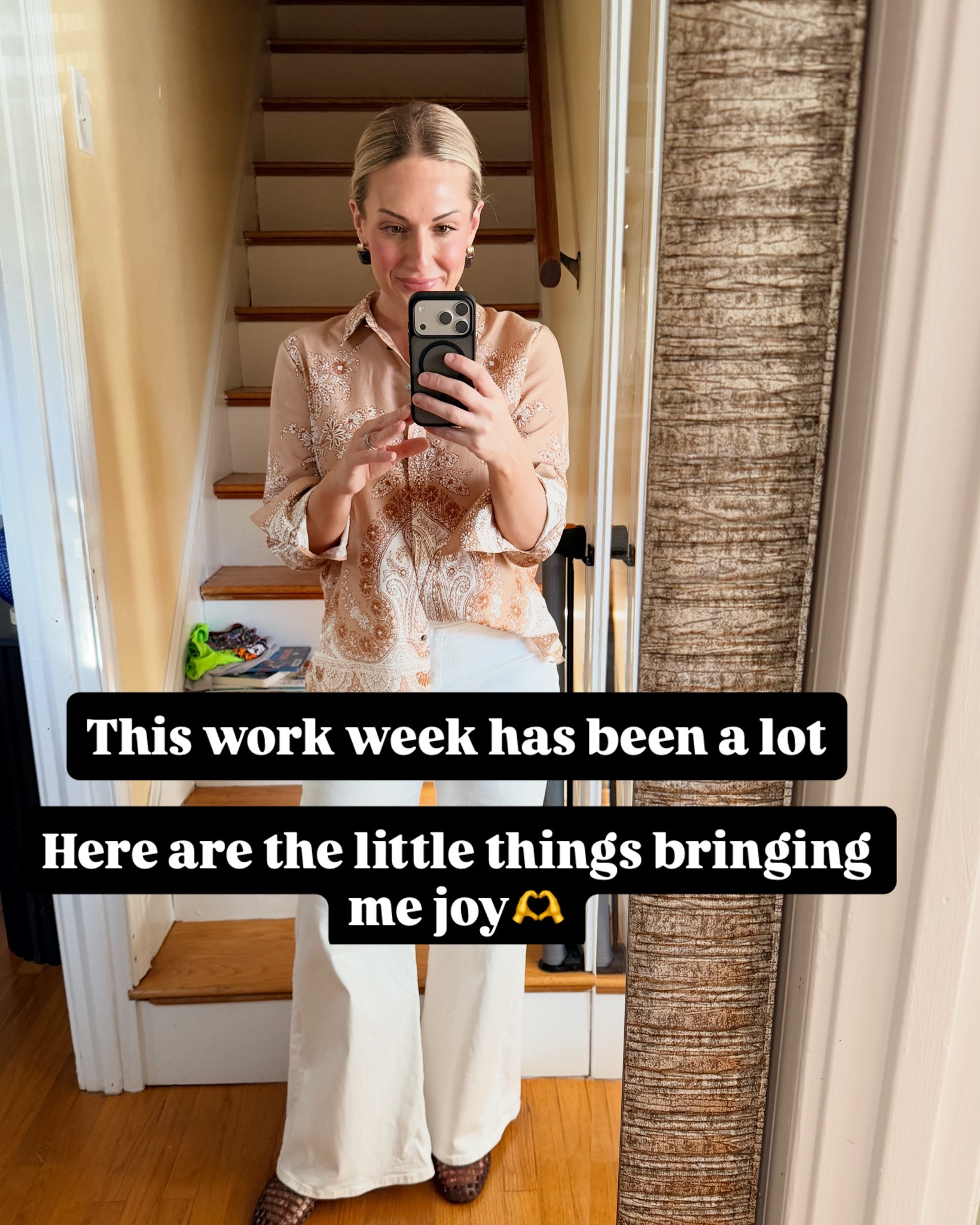 When the week feels like it’s getting the best of you, I highly recommend going through your camera roll for things that make you happy🥰

Top of my list currently:
• @blankstreet latte🤤 
• Perfect baby pink blush combo @mcobeauty_us @nyxcosmetics 
• Soft pants (linen, cotton or @aritzia lodge pants)
• White denim on repeat 
• @drizzilicious lemon flavor
• My husband🏆

#LTKdayinmylife #LTKmomlife #LTKWorkwear