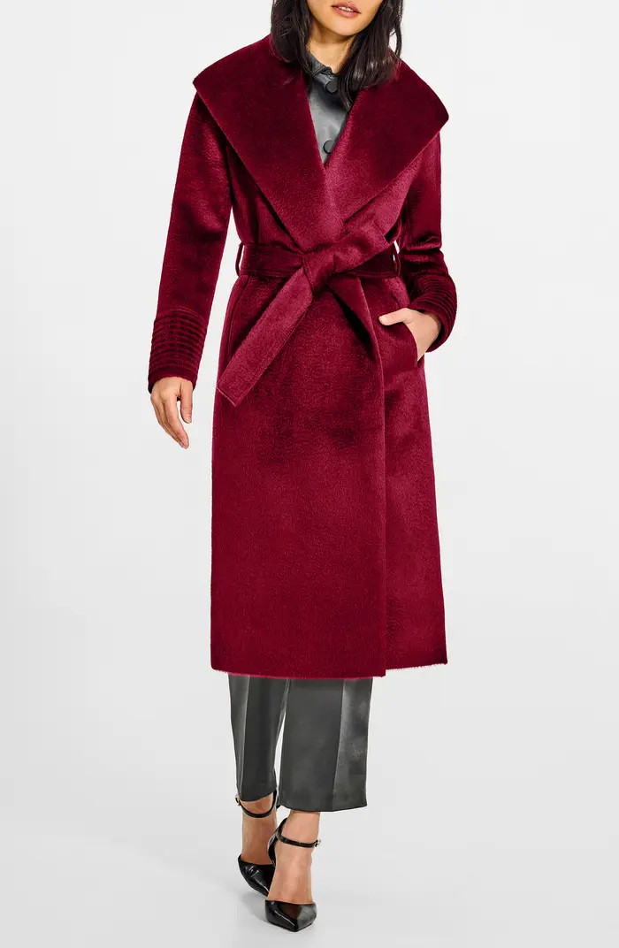 SENTALER Shawl Collar Alpaca & Wool Blend Longline Wrap Coat | Nordstrom | Nordstrom