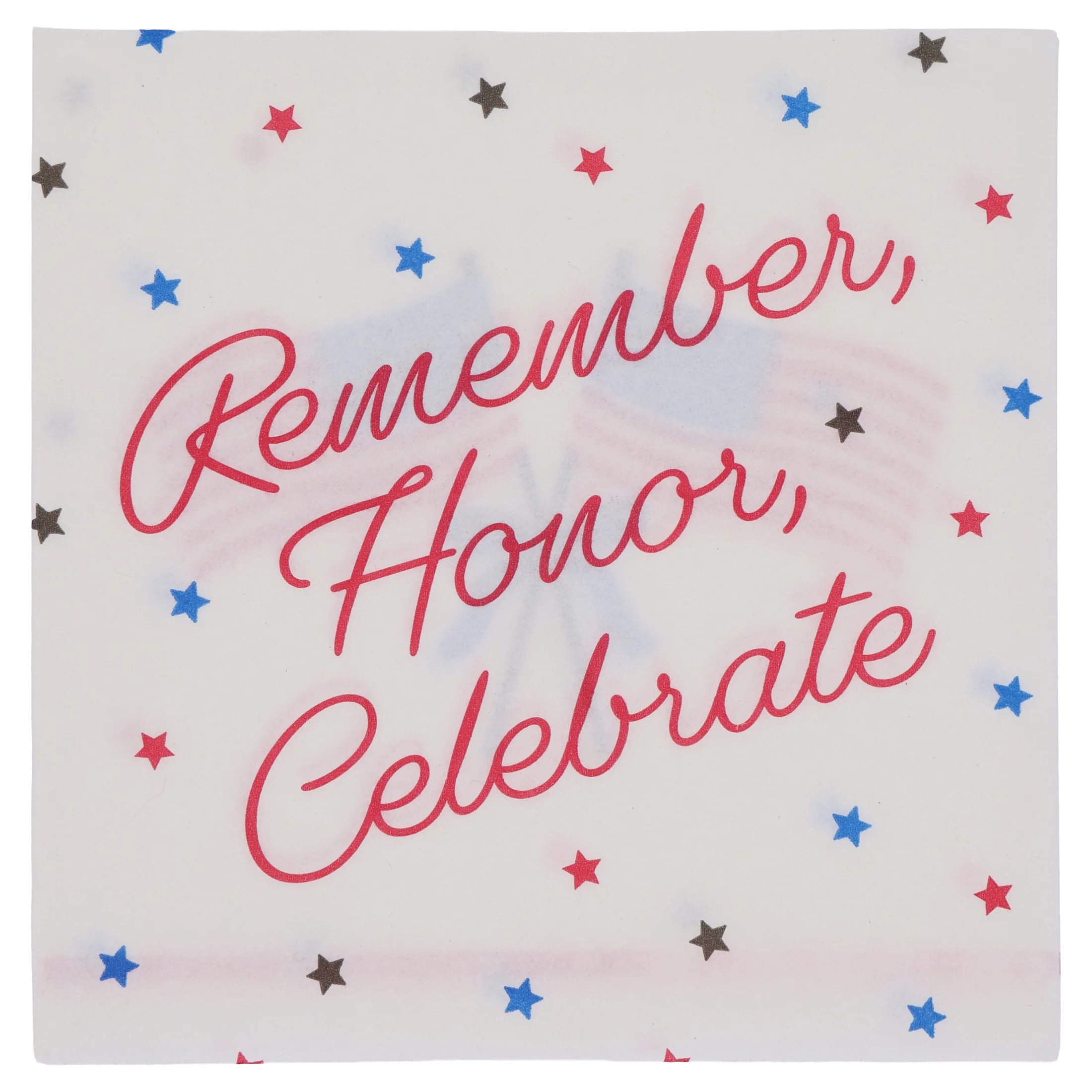 Way to Celebrate Patriotic Flag Lunch Napkins, Red, White & Blue, 6.5" x 6.5", 16 Count - Walmart... | Walmart (US)