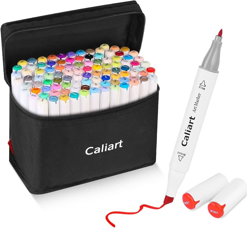Caliart Alcohol Based Markers, 100 Colors Dual Tip Art Sketch Markers, Aesthetic Cute Preppy Stuf... | Amazon (US)