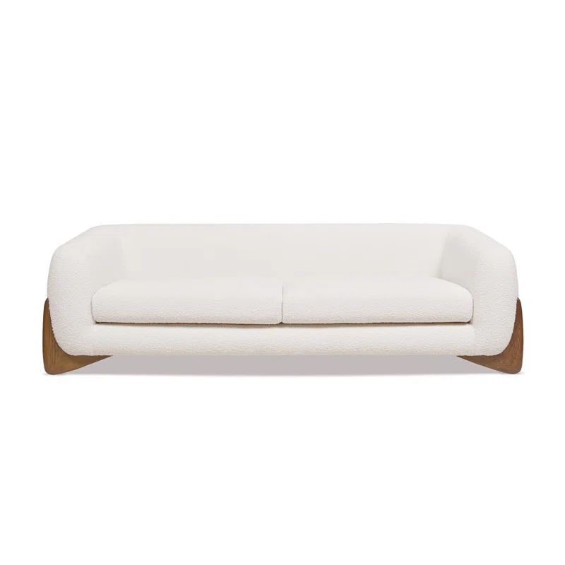 90" Round Arm Sofa, Ivory White Boucle | Wayfair North America