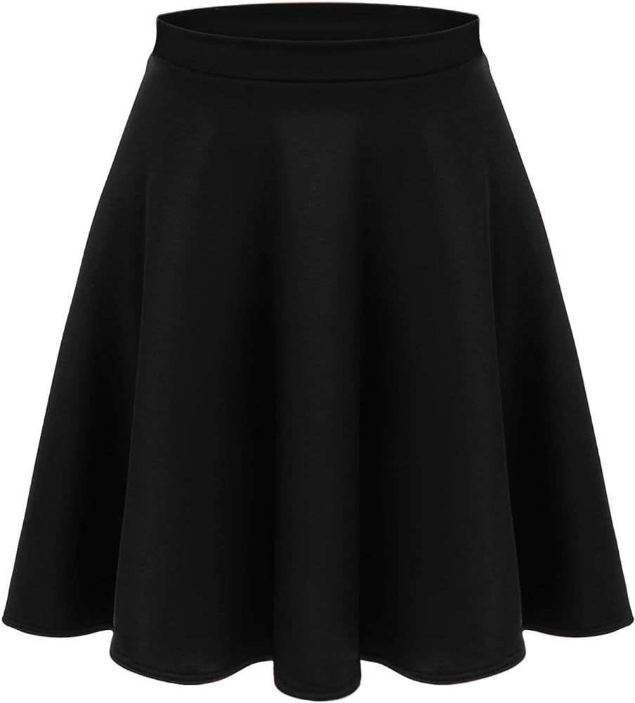 Women's Midi Skirt Flared Stretch Skirt for Women Reg & Plus Size. Casual A line, Basic Everyday Wea | Amazon (US)