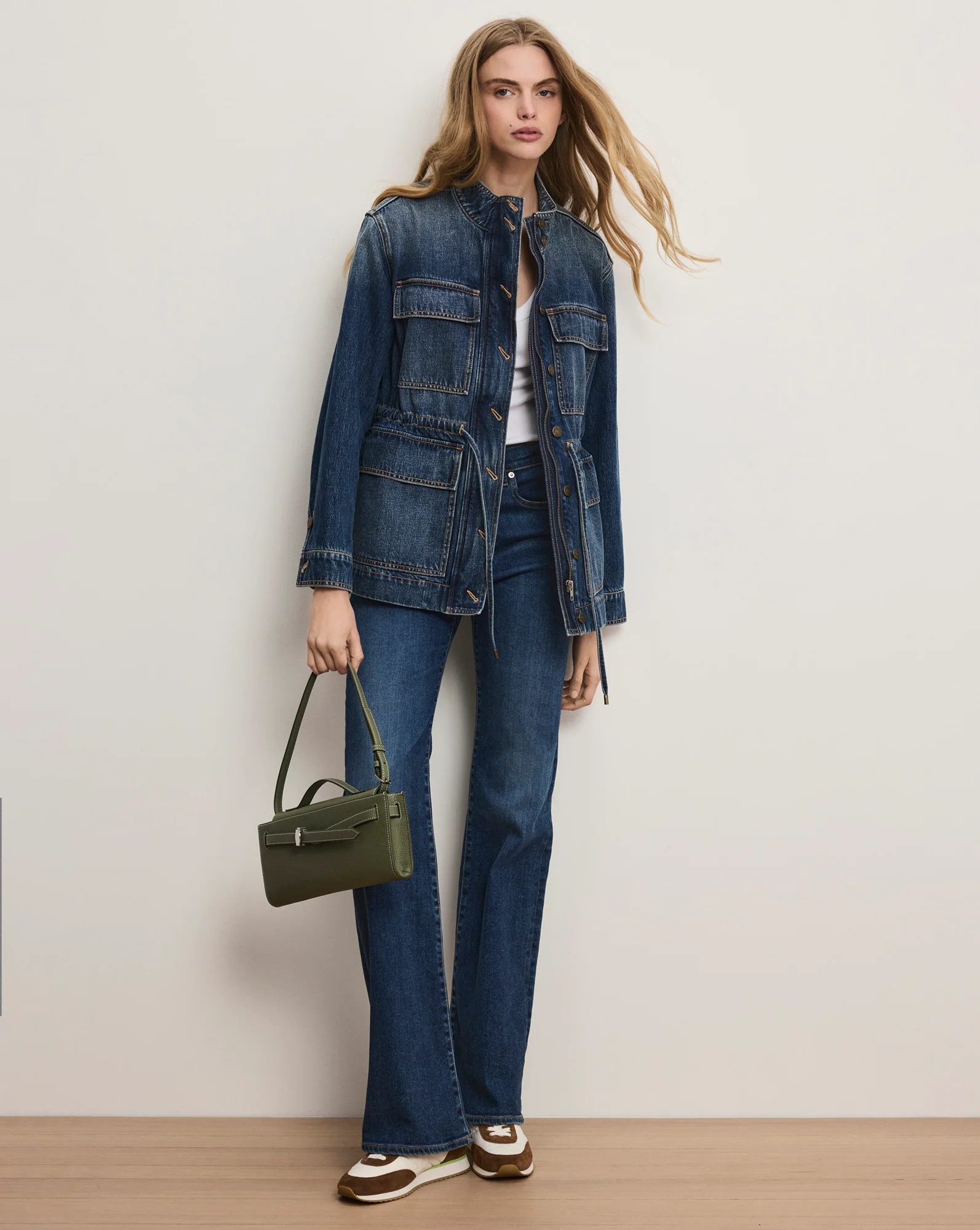 Truman Belted Denim Jacket in Blue City Lights | Veronica Beard | Veronica Beard