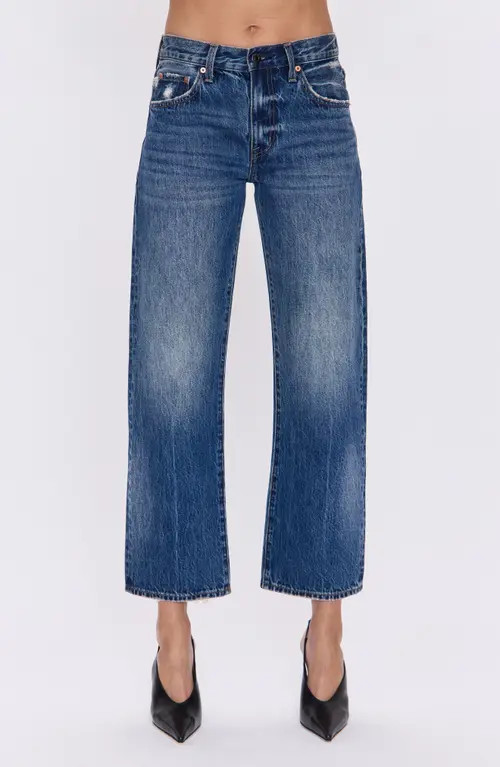 Pistola Lexi Distressed Crop Barrel Jeans in Artisan at Nordstrom, Size 32 | Nordstrom
