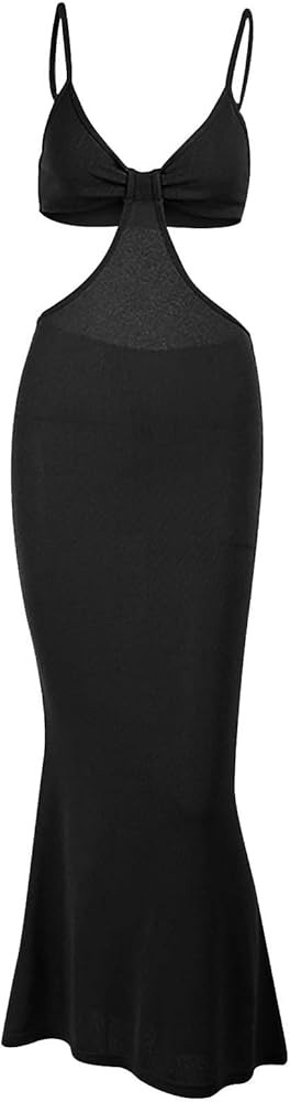 MoKFE Sexy Evening Sling Dress for Women,Fashion Ruffle Back Elegant Temperament Slim Long Dresse... | Amazon (US)