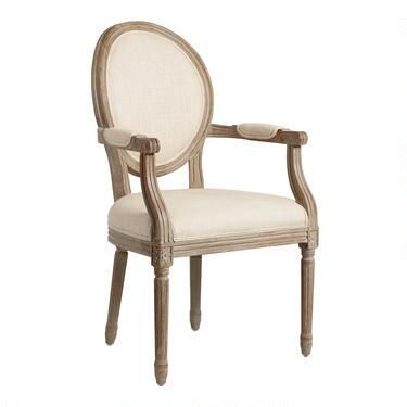 Round Back Paige Upholstered Dining Armchair | World Market