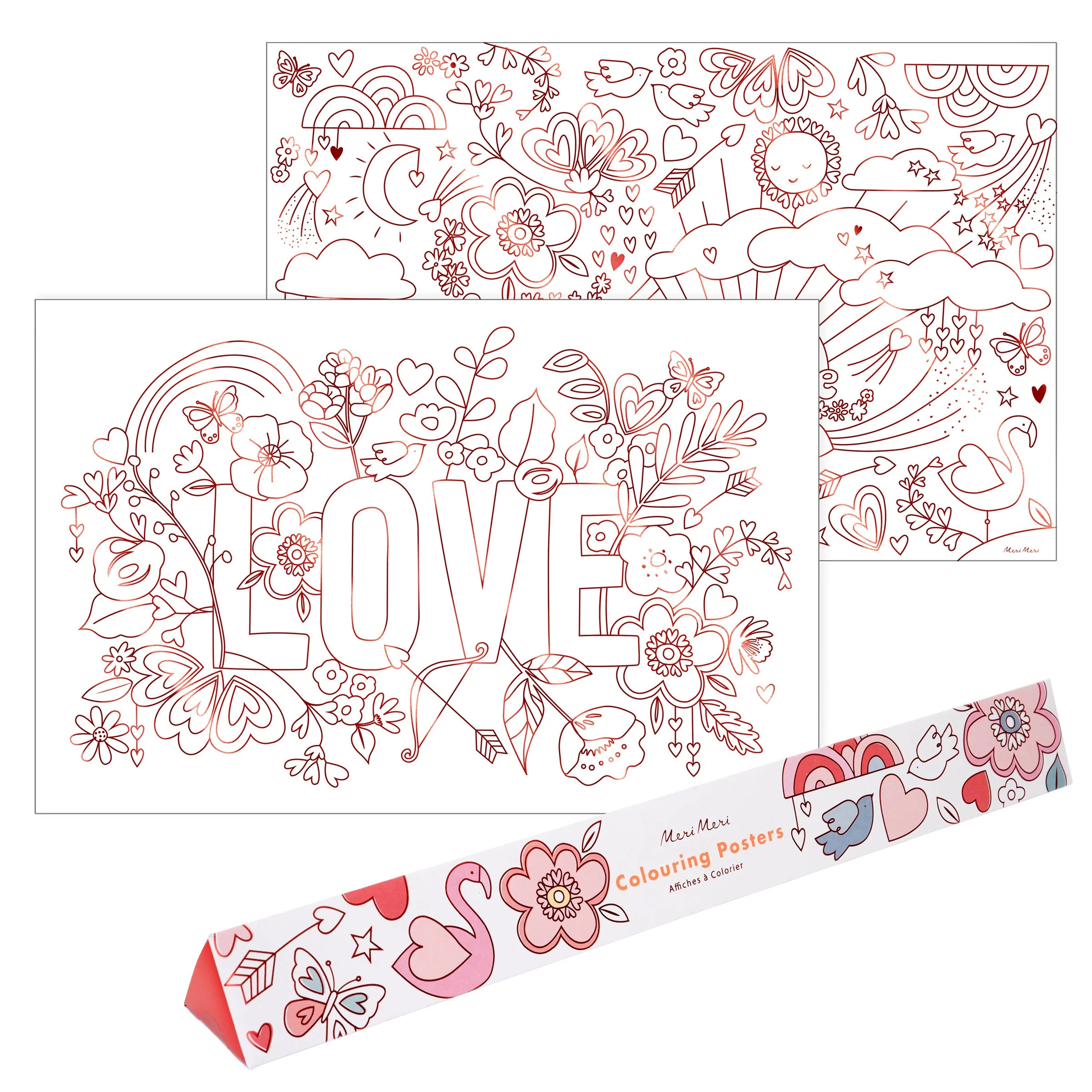 Valentine's Coloring Posters (x 2) | Meri Meri