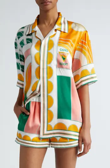 Gender Inclusive Summer Court Silk Camp Shirt | Nordstrom