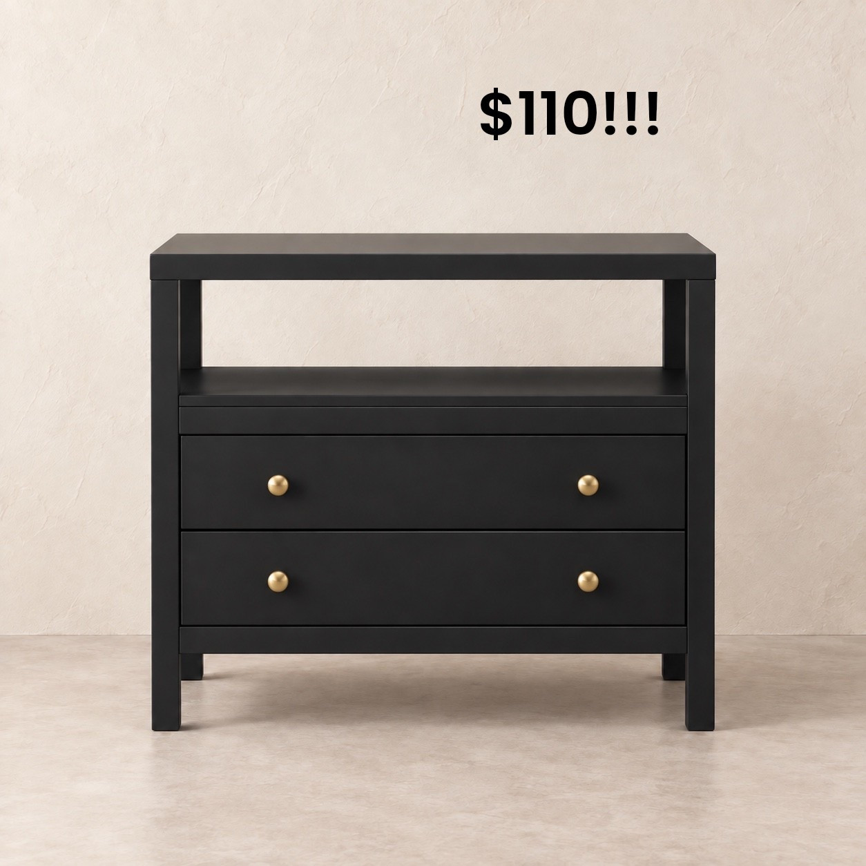 Brand new Keane inspired nightstand & best price yet!!!!!! On sale for $110 & 5⭐️ rated! Will go quick / viral potential

Use rub & buff or change out the hardware for more upscale look!