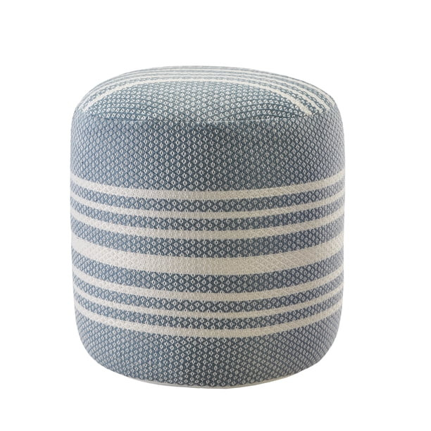 LR Home Simple Stripe Indoor Outdoor Pouf, 20" x 20" x 20" - Walmart.com | Walmart (US)