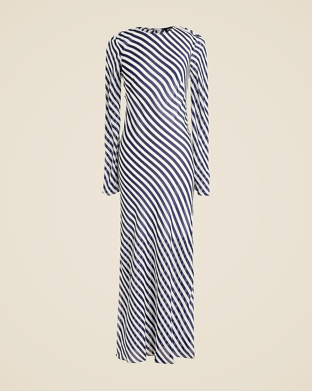 Long-sleeve striped dress in viscose chiffon | J. Crew US
