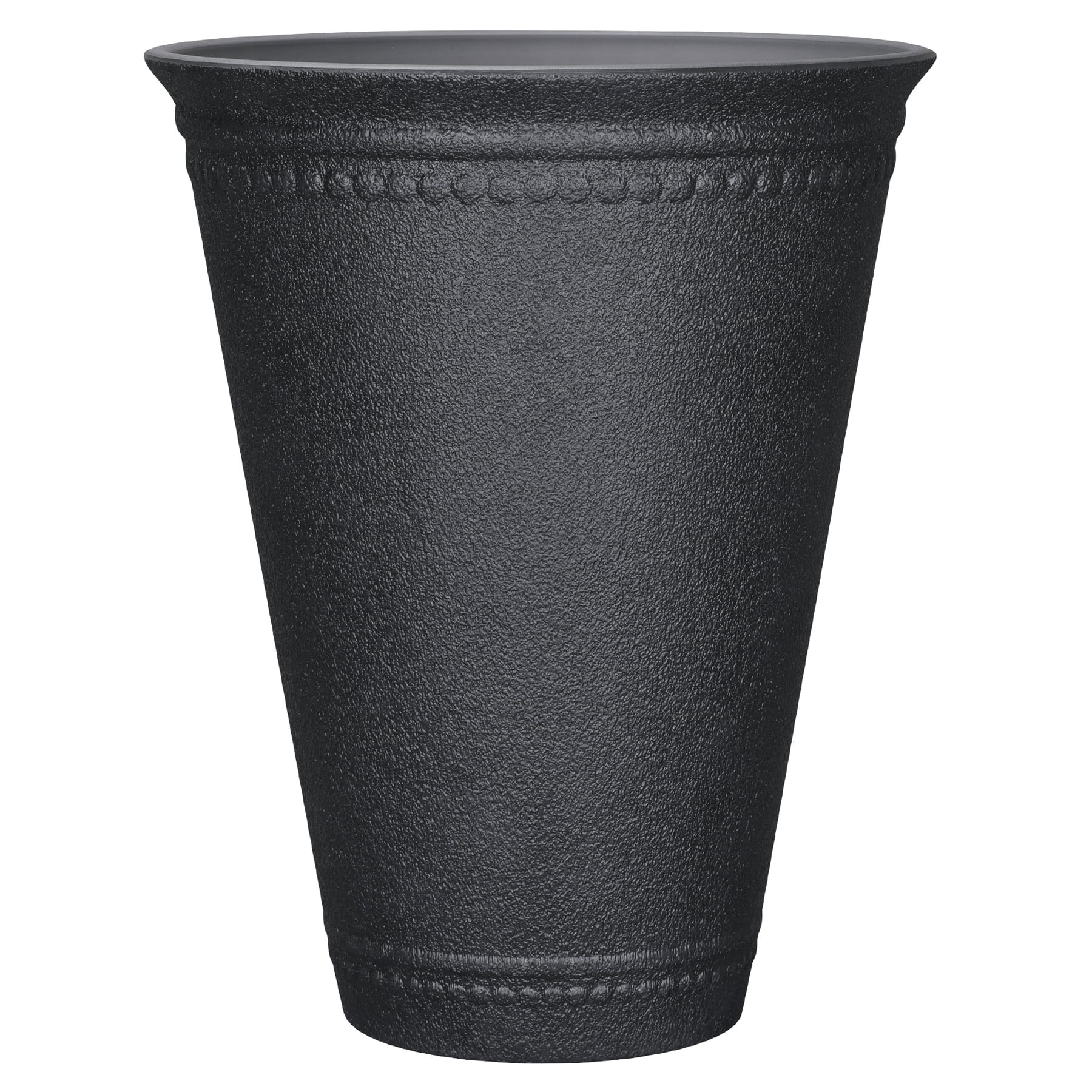 My Texas House 16.1" D × 20.1" H Asti Tall Black 100% Recycled Resin Tall Planter | Walmart (US)