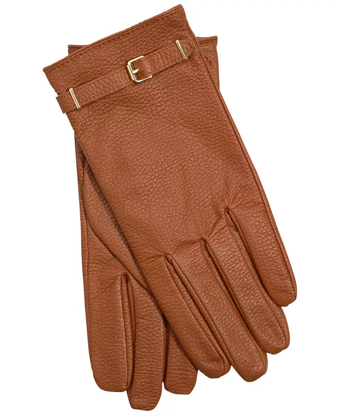 Pebbled Texture Belted Gloves | Macy's