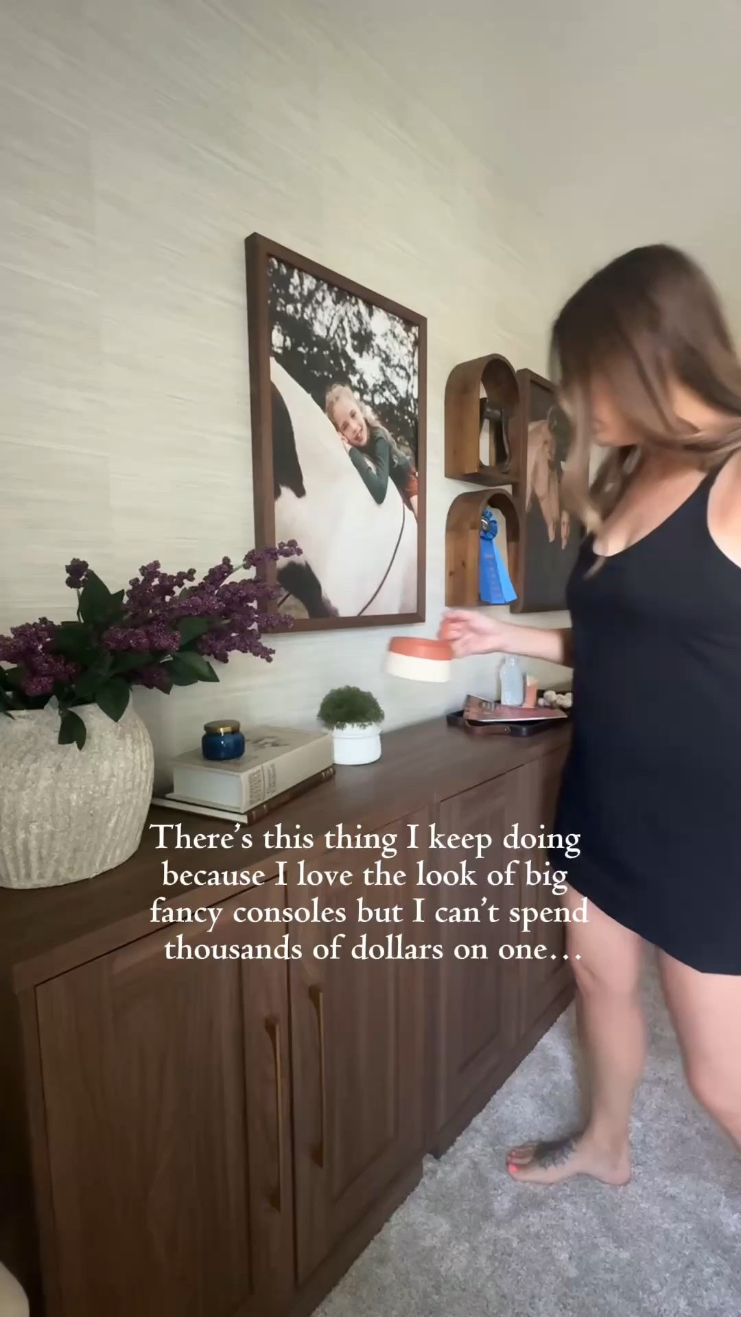 If you’ve ever loved the look of those oversized designer consoles but not the designer price tag, this is one of my favorite decorating tricks.

Instead of buying one expensive piece, I use multiple cabinets pushed together to create the look of one large custom console. It gives you tons of hidden storage, looks high-end, and costs a fraction of what a built-in or luxury console would.

I’ve used this trick in three different spots around my house, and I still think it’s one of the best ways to get a custom look on a budget. I linked all of the cabinets here so you can recreate the look in your own home.

#LTKHome