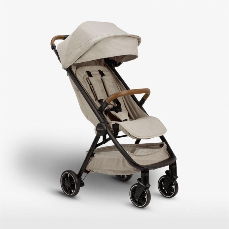 Nuna trvl LIght Brown Compact Lightweight Travel Baby Stroller + Reviews | Crate & Kids | Crate & Barrel