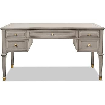 Jennifer Taylor Home JTH Luxe Dauphin Gold Accent 5-Drawer Executive Desk | Amazon (US)