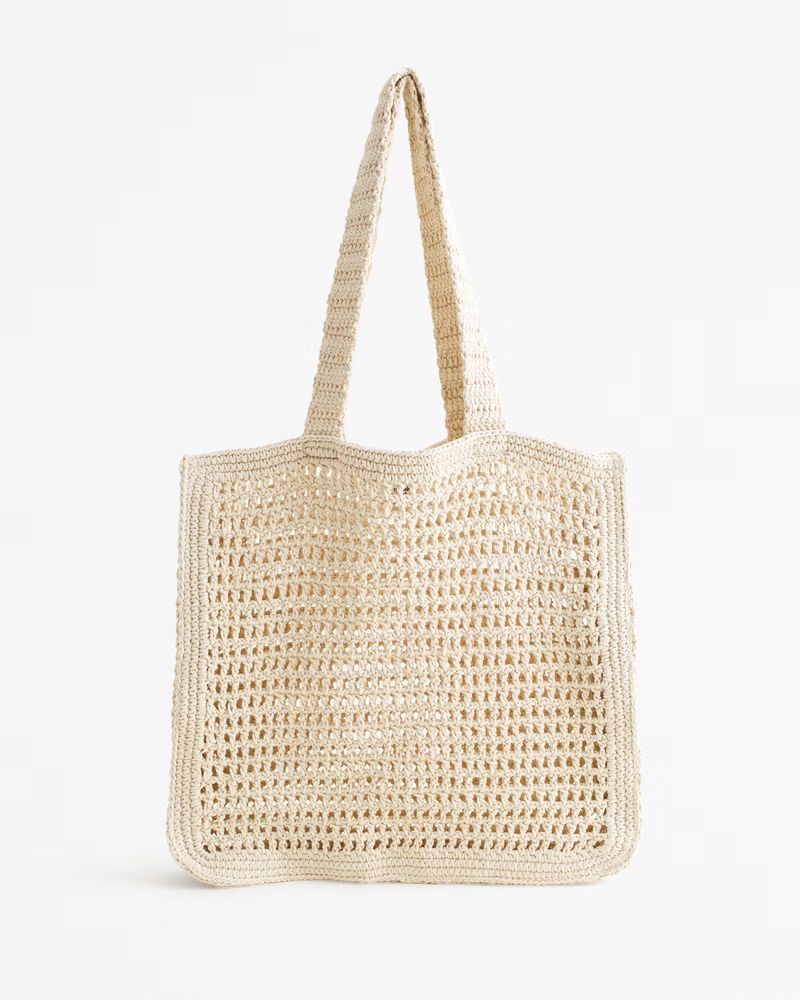 Women's Crochet Tote Bag | Women's Accessories | Abercrombie.com | Abercrombie & Fitch (US)