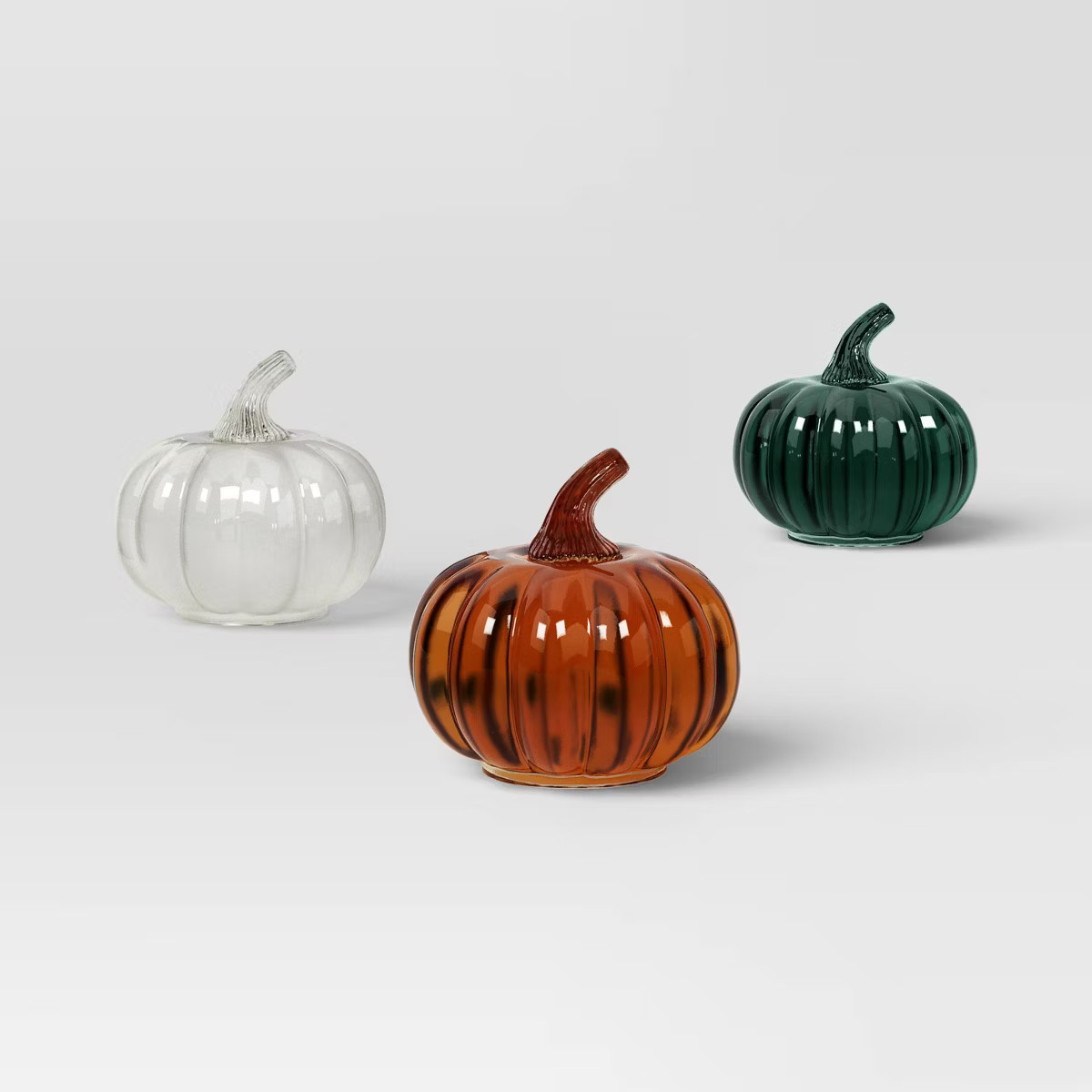 3pk Fall Glass Pumpkins - Threshold™ | Target