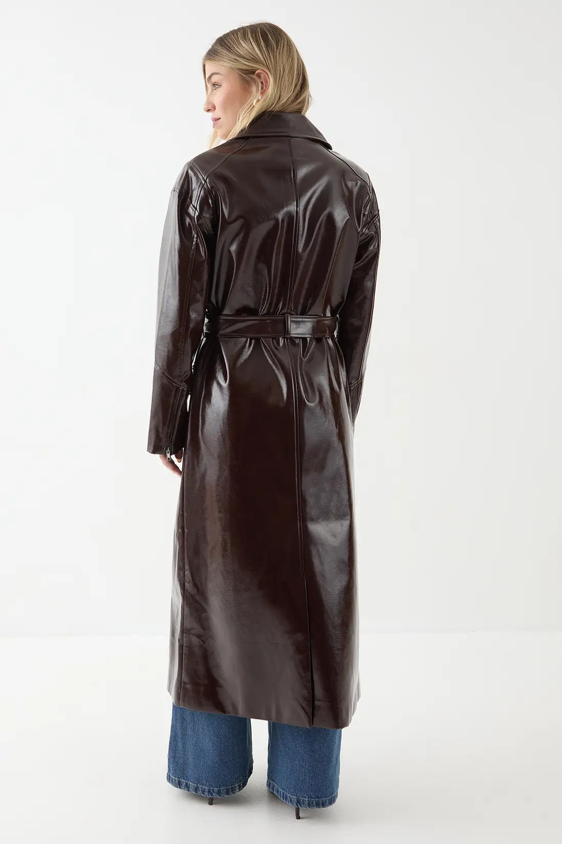 Premium Vinyl Extreme Shoulder Trench | boohoo (US & Canada)