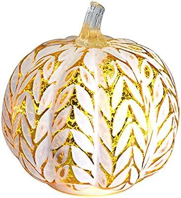 JARVANIA Fall Decor Glass Pumpkins, Halloween Candles LED Fall Decorations, Glass Pumpkins Decora... | Amazon (US)